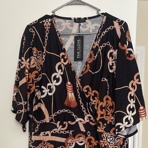 Multi-Colored wide shoulder Pantsuit. Size 16US